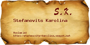 Stefanovits Karolina névjegykártya